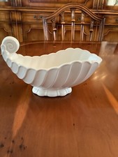 Vintage Price Kensington Ware White Clam Shell Art Deco Mantle dish vase planter
