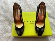 Ted Baker Black LC CRYSTAL SILETTO COURT SHOES SIZE 5 OR 39