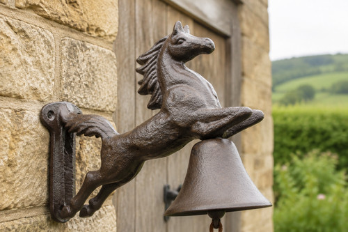 Cast iron horse door bell - horse, wall