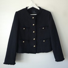 Mango Mng Black Tweed Textured