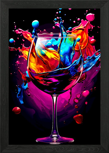 Colorful wine glass - wine, splash