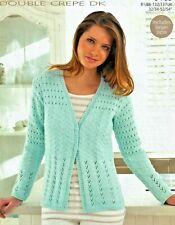 1194 LADIES DK LACY CARDIGAN  32-54" 81-137cm VINTAGE KNITTING PATTERN COPY