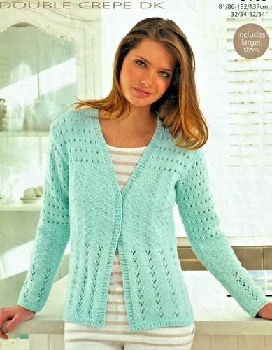 1194 ladies lacy cardigan - ladies, dk