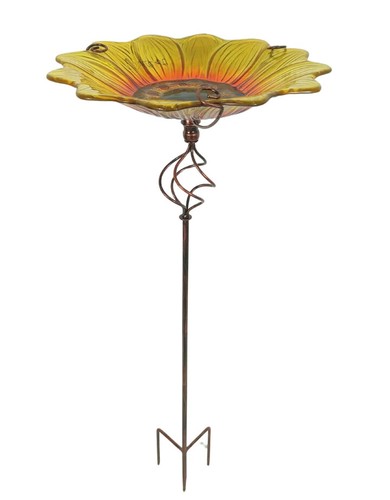 Sunflower glass bird feeder - bird,