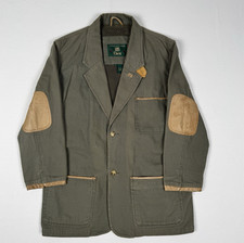 ORVIS Jacket Mens Large Green Zambezi Safari Blazer Hunting Coat Cotton Twill