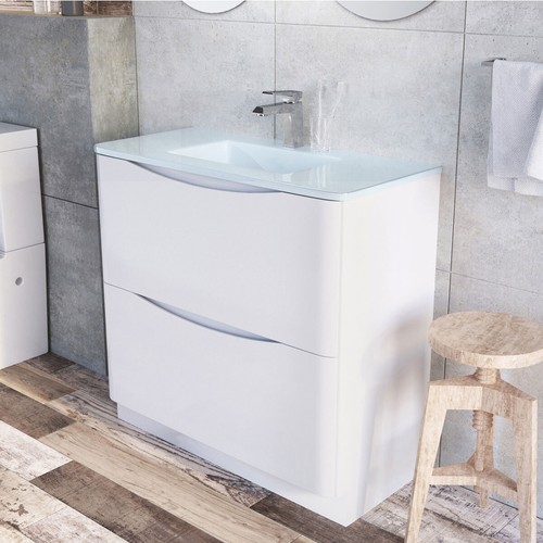 Eaton 900 white glass basin - glass,