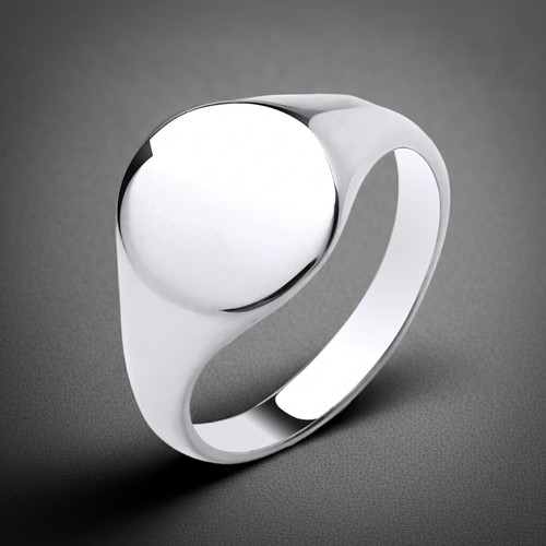 Men oval signet ring solid - ring,