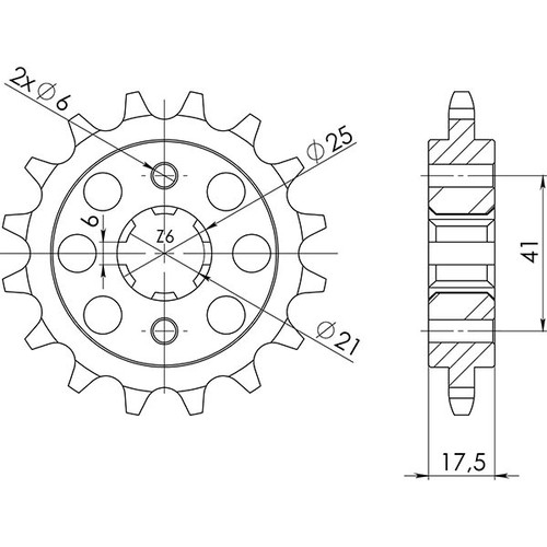 Sprocket p525 z17 - p525,