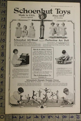 1918 schoenhut toy wood doll - 1918,