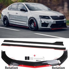 For Skoda Octavia RS MK3 Fabia Front Bumper Lip Spoiler Splitter + Side Skirts