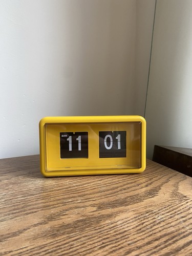 Retro style yellow flip clock - style,