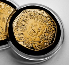 STAFFORDSHIRE BULL TERRIER 24ct Gold Commemorative Coin in Capsule. Staffy/Dog
