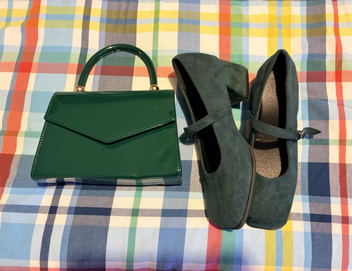 Green block heel - , court