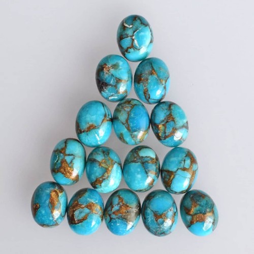 Blue copper turquoise oval - copper,