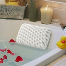 Luxury Bath Spa Pillow White Relaxing Spongy Cushioned Head Neck Rest Bathroom