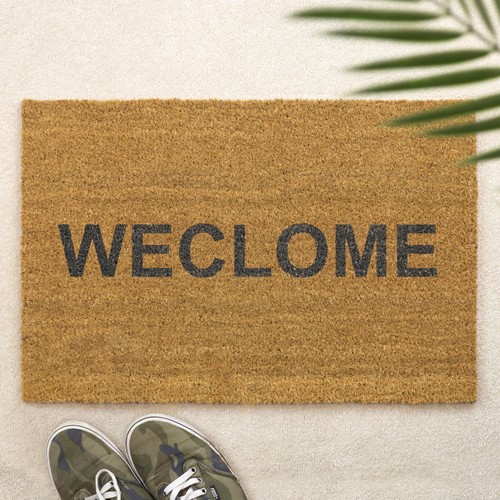 Weclome brush door mat front - door,
