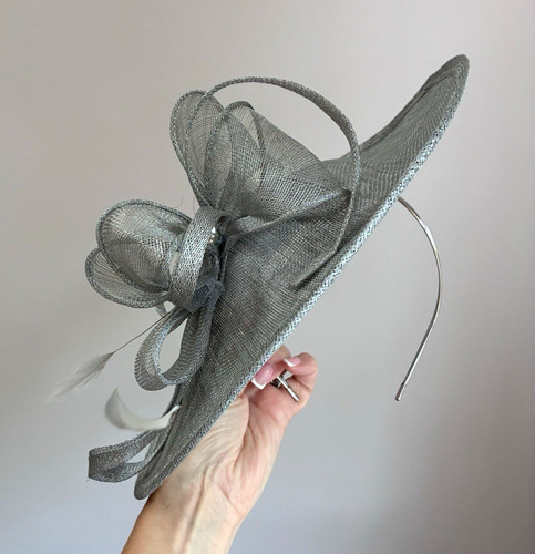 Grey sinamay mesh - mesh, fascinator