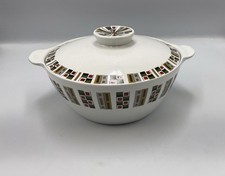 Alfred Meakin Glo-White Ironstone Random Pattern 9” Lidded Serving Tureen A