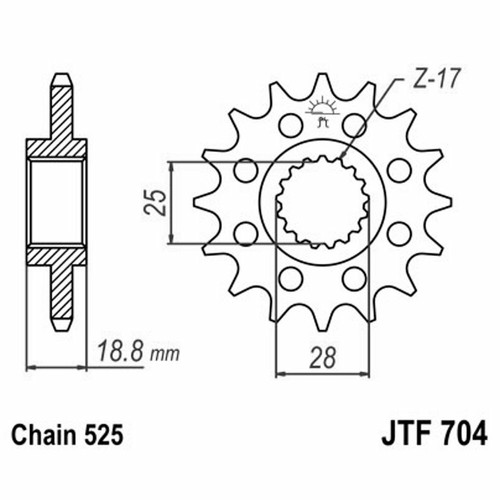 Sprocket 704 z16 - z16, aprilia