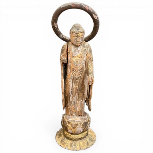 Japanese wooden amitabha - japanese,