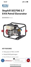 Stephill STE-SE2700 2.7KVA Powered Petrol Generator for Honda
