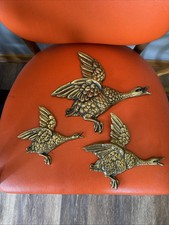 3 Vintage Brass Flying Ducks/