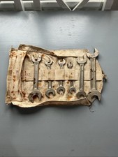 VINTAGE AIR MINISTRY CANVAS TOOL ROLL, 1942, WW2, OPEN ENDED SPANNERS, RARE ITEM