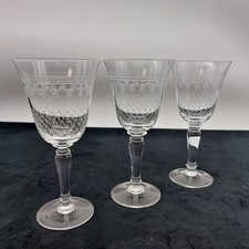 Bohemia Pall Mall Lady Hamilton Wine Glasses x3 Crystal Etched Balustroid 17.7cm