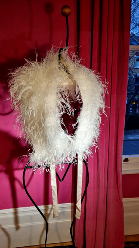 White feather shoulder cape - feather,