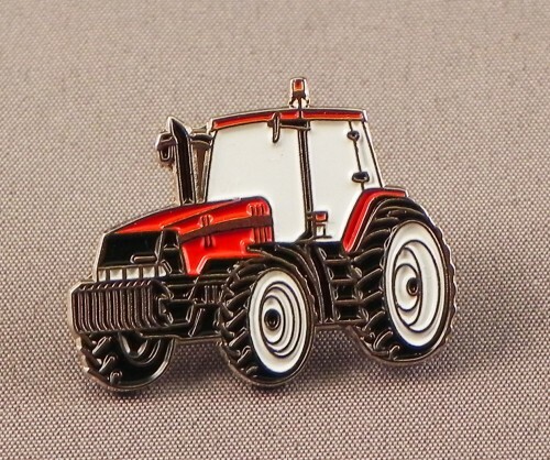 Red tractor vehicle enamel - enamel, pin
