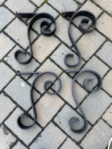 Wrought iron shelf brackets - iron,