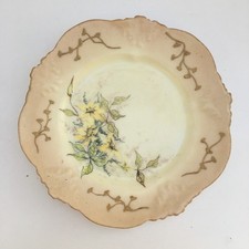 Antique Limoges France Hand Painted Plate Elite SM Scalloped Gold Trim Floral