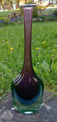 Murano glass large - bottle, stem