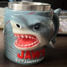 Jaws 50th Anniversary Mug Great White Shark Drinkware Movie Gift Coffee Cup UK Y