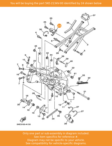 Yamaha bracket 5ke 2134v - yamaha, 5ke-2134v-00