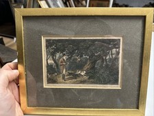Hunting Scene Book Plate Men