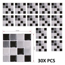 Pack of 30 Mosaic Tile Transfers for Bathroom Kitchen Stick on Wall Tile Sticker