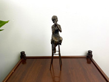 Bronze Figure Female on Stool