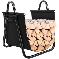 Firewood Storage Holder Sturdy Firewood Log Holder with Canvas Tote Carrier