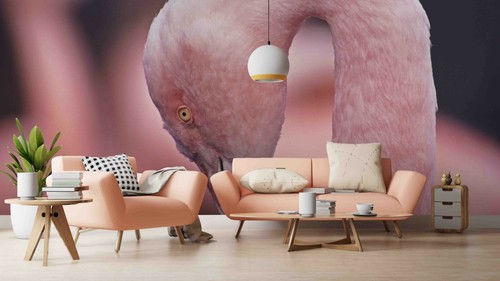 Pink flamingo wallpaper - 3d,