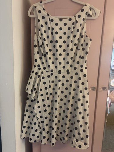 Ladies white black polka - black, dot
