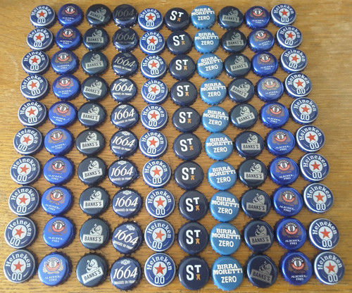 100 mixed blue beer bottle - blue,