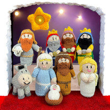 KNITTING PATTERN - Christmas Nativity Play Set 10 cms doll figures - Mary Jesus
