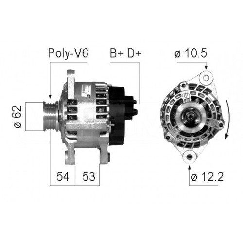 Alternator eb631q cal30201as - alternator,
