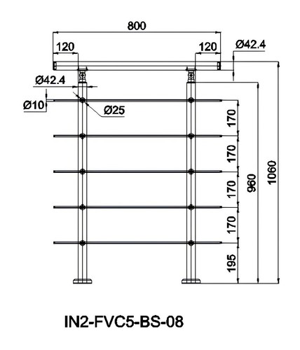 Stainless steel handrail for - steel,