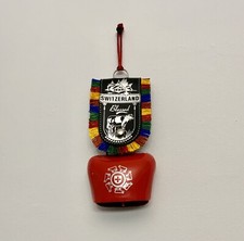 Sweet Sounding Red Swiss Cow Bell Door Hanging-Size 4.5