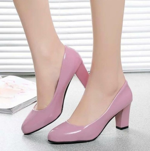 Ladies block heel patent - block,