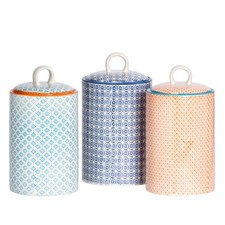 Hand-Printed Kitchen Canisters