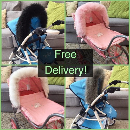 Dolls pram luxury - dolls, fur