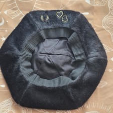 Fred Perry x Amy Winehouse Special Edition Black Faux Fur Beret - One Size